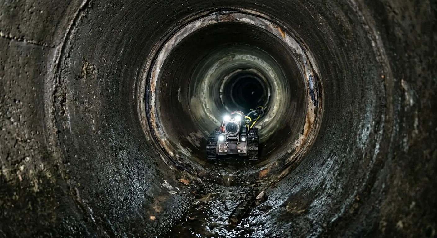 Robotic sewer camera inspecting pipe interior for Drain Snake Service in Shiloh